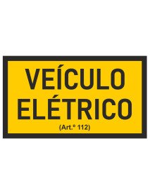 Placa 160x90X1mm Veículo Elétrico Artº 112º