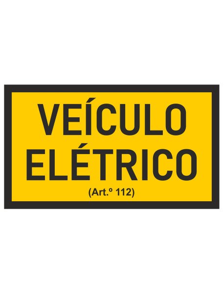 Placa 160x90X2mm Veículo Elétrico Artº 112º