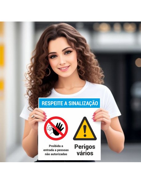 Placa 30x30cm Respeite a Sinalização