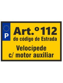 MatrĂcula 165x107mm ArtÂş 112Âş VelocĂpede com motor auxiliar MatrĂcula 165x107mm ArtÂş 112Âş VelocĂpede com motor auxiliar