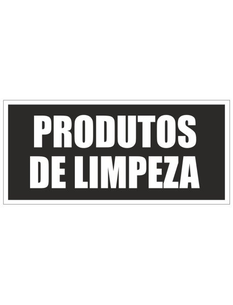 Placa 20x8cm Produtos de Limpeza