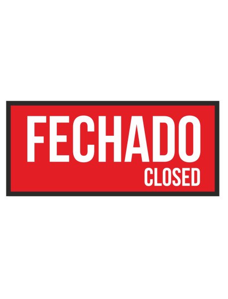 Placa 20,6x9,2 cm Aberto Fechado - Open Closed Placa 20,6x9,2 cm Aberto Fechado - Open Closed