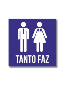 Placa 12x12cm WC Tanto Faz Placa 12x12cm WC Tanto Faz