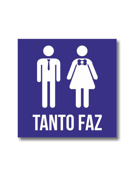 Placa 12x12cm WC Tanto Faz