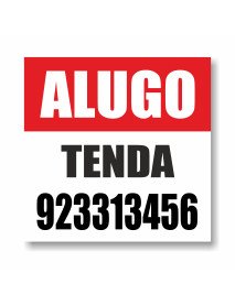 Placa 50x50 cm Alugo Tenda 