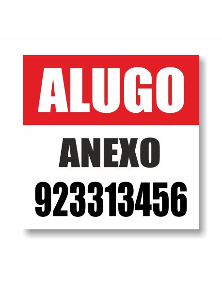 Placa Alugo Anexo 50x50 cm