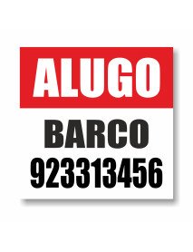 Placa 50x50 cm Alugo Barco
