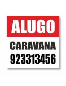 Placa Alugo Caravana 50x50 cm