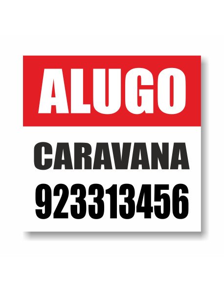 Placa Alugo Caravana 50x50 cm