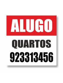 Placa 50x50 cm Alugo Quartos