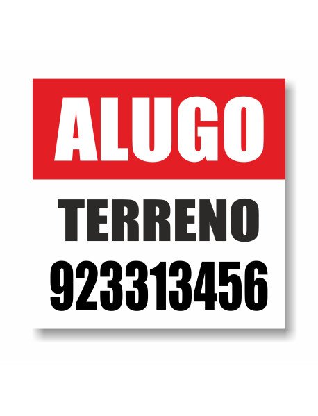 Placa 50x50 cm Alugo Terreno Placa 50x50 cm Alugo Terreno
