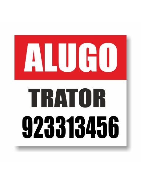 Placa 50x50 cm Alugo Trator
