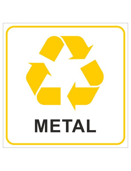 Placa 20x20cm Reciclagem Metal