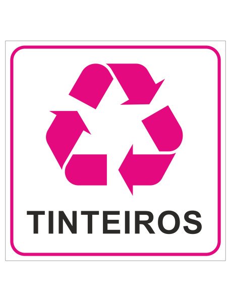 Placa 20x20cm Reciclagem Tinteiros