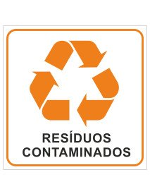 Placa 20x20cm Reciclagem Resíduos Contaminados Placa 20x20cm Reciclagem Resíduos Contaminados