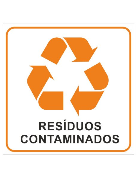 Placa 20x20cm Reciclagem Resíduos Contaminados Placa 20x20cm Reciclagem Resíduos Contaminados