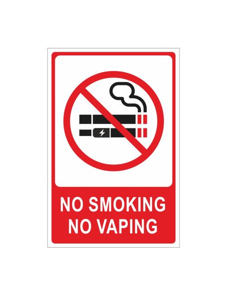 Autocolante 11,8x17,9cm No Smoking No Vaping