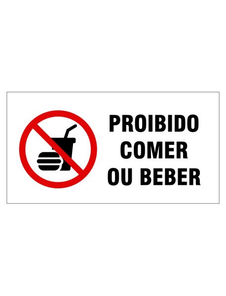 Autocolante  16x8,4cm Proibido Comer ou Beber