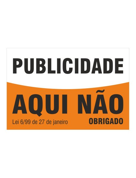 Publicidade Aqui Não 7,5x5cm Laranja