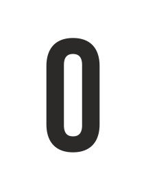 Número 0 recortado em vinil autocolante 5 cm de altura