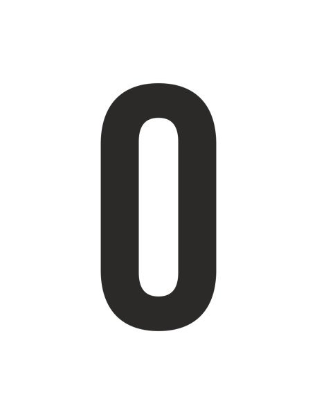 Número 0 recortado em vinil autocolante 5 cm de altura