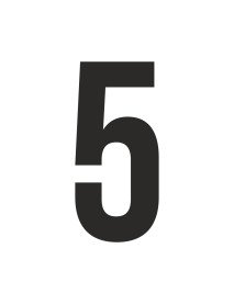 Número 5 recortado em vinil autocolante 5 cm de altura
