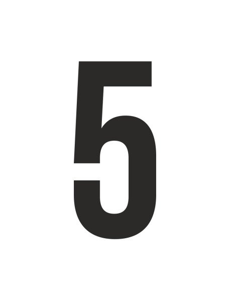 Número 5 recortado em vinil autocolante 5 cm de altura