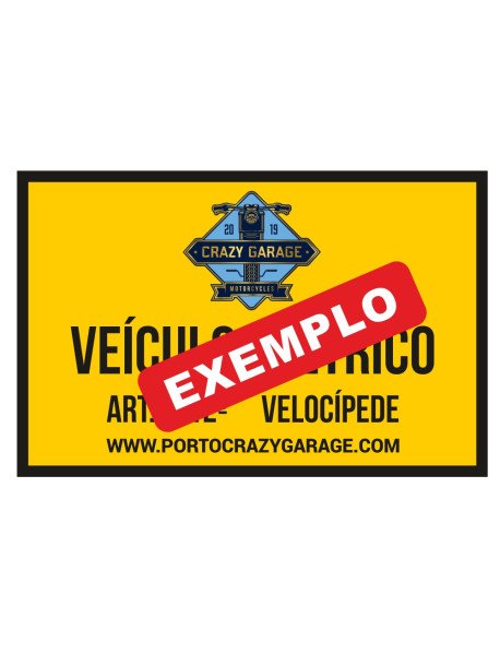 Placa 200x130mm Veículo Elétrico Personalizada