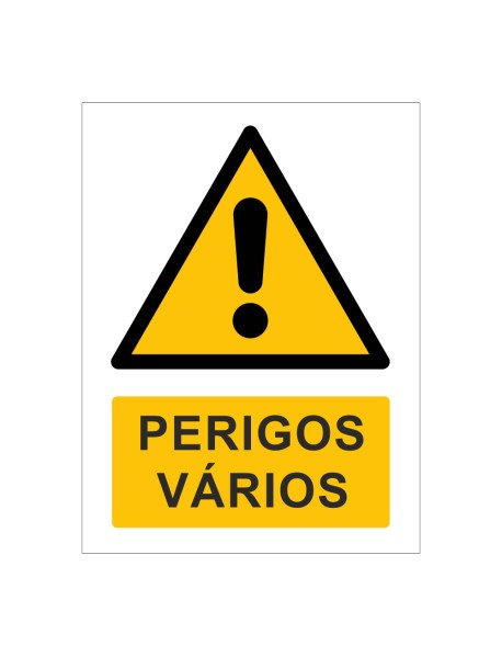 Placa 15x20cm Perigos Vários