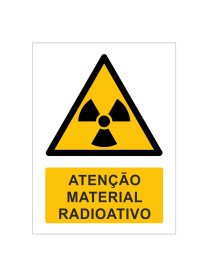Placa 15x20cm Atenção Material Radioativo Placa 15x20cm Atenção Material Radioativo