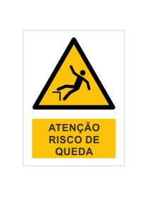 Placa 15x20cm Atenção Risco de Queda Placa 15x20cm Atenção Risco de Queda