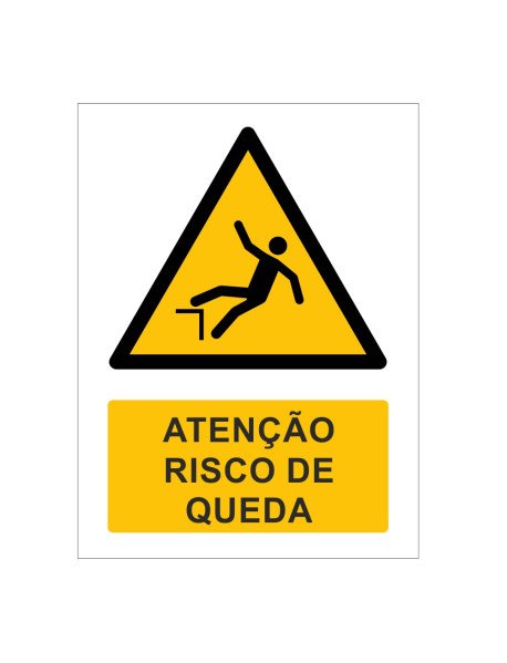 Placa 15x20cm Atenção Risco de Queda