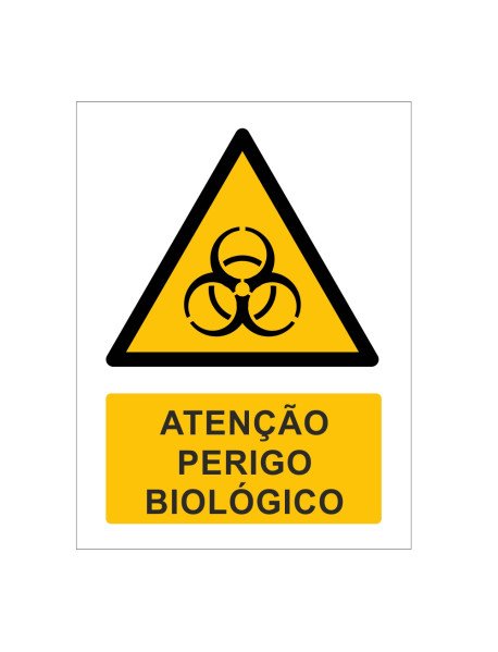 Placa 15x20cm Atenção Perigo Biológico Placa 15x20cm Atenção Perigo Biológico