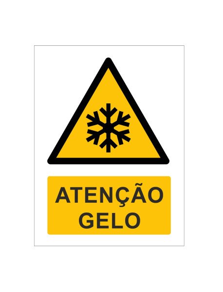 Placa 15x20cm Atenção Gelo