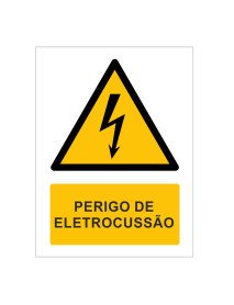 Placa 15x20cm Perigo de EletrocussĂŁo Placa 15x20cm Perigo de EletrocussĂŁo