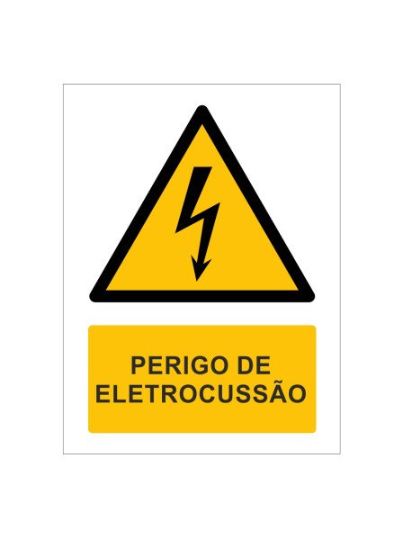 Placa 15x20cm Perigo de Eletrocussão
