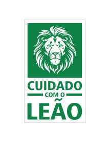 Placa 15x25cm Cuidado com o LeĂŁo Placa 15x25cm Cuidado com o LeĂŁo
