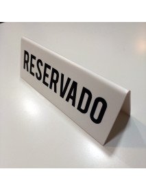 Placa 18x6,5cm Reservado Dupla Face