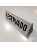 Placa 18x6,5cm Reservado Dupla Face