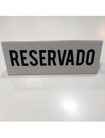 Placa 18x6,5cm Reservado Dupla Face