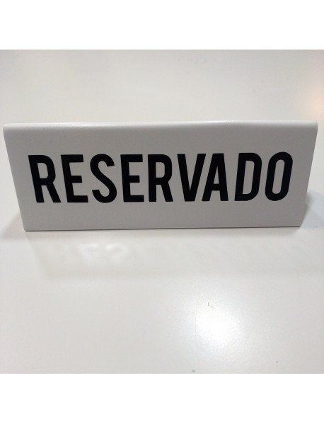 Placa 18x6,5cm Reservado Dupla Face Placa 18x6,5cm Reservado Dupla Face