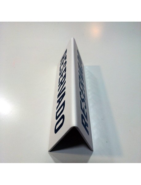 Placa 18x6,5cm Reservado Dupla Face Placa 18x6,5cm Reservado Dupla Face
