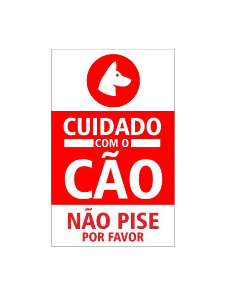 Placa 15x25X0,3cm Cuidado com o Cão