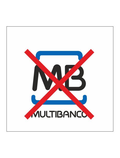 Placa "Multibanco Não" 100x100mm