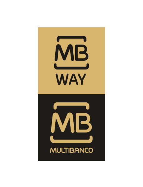 Placa 10x20x0,2cm Multibanco MbWay Dourado e Preto 