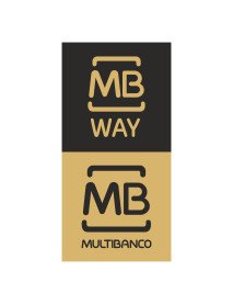Placa 10x20x0,2cm Multibanco MbWay Dourado e Preto 