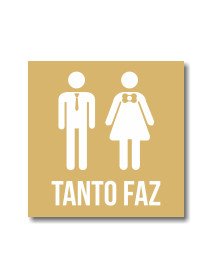 Placa 12x12cm WC Tanto Faz