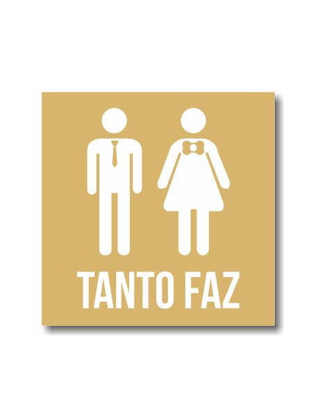 Placa 12x12cm WC Tanto Faz