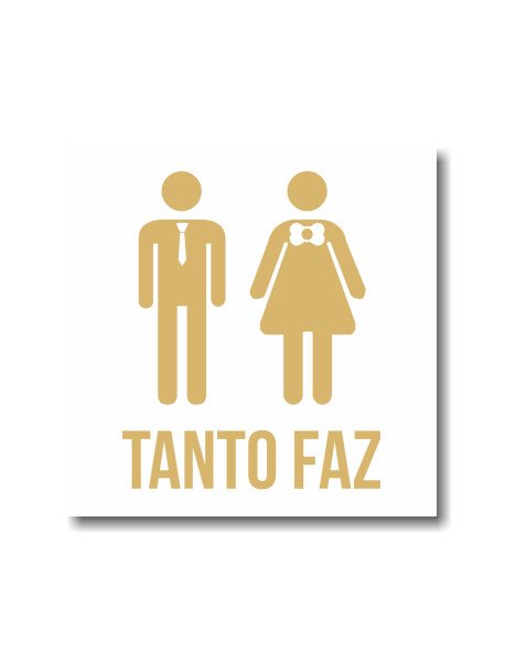 Placa 12x12cm WC Tanto Faz