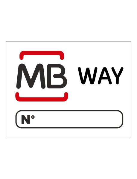 Autocolante 10,5x8cm MBWay com espaço para número